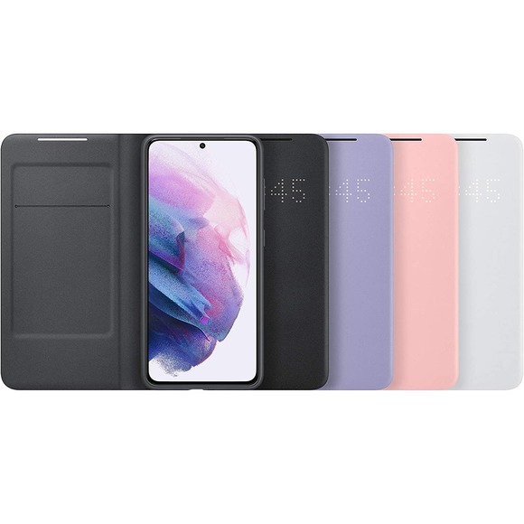 Samsung - EF-NG991PBEGUS LED Wallet Cover for Galaxy S21 - Black - Picture 5 of 9